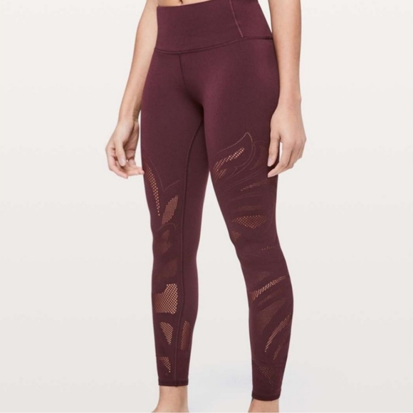 Lululemon Reveal Tight *En Avante 26" leggings tights high waist Dark Adobe sz 6 - Picture 2 of 10